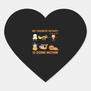 My Favorite Activity Is Doing Nothin' Retro Sloth Heart Sticker