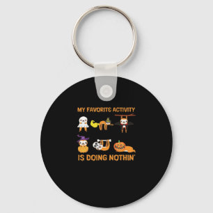 My Favorite Activity Is Doing Nothin' Retro Sloth  Key Ring