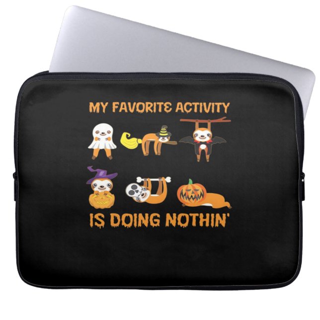 My Favorite Activity Is Doing Nothin' Retro Sloth  Laptop Sleeve (Front)