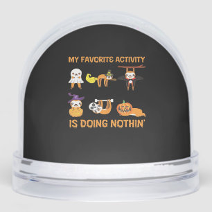 My Favorite Activity Is Doing Nothin' Retro Sloth  Snowglobe