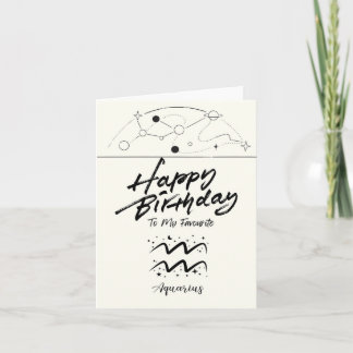 My Favorite Aquarius Heartfelt Birthday Card