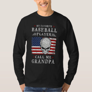 My Favorite Baseball Player Call Me Grandpa USA Fl T-Shirt