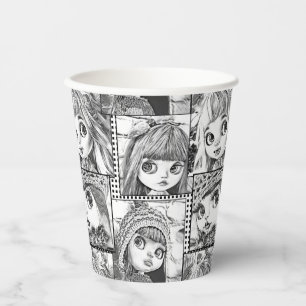 My favorite black and white patchwork dolls paper cups