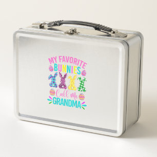 My Favorite Bunnies Call Me Grandma Shirt Cute Eas Metal Lunch Box