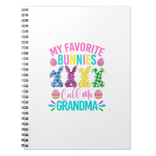 My Favorite Bunnies Call Me Grandma Shirt Cute Eas Notebook