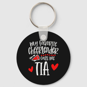 My Favorite Cheerleader Calls Me Tia Funny Cheerle Key Ring