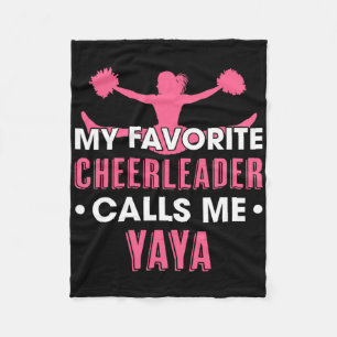 My Favorite Cheerleader Calls Me Yaya Cheerleading Fleece Blanket