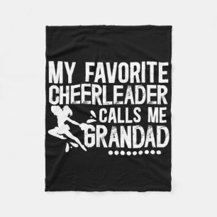 My Favorite Cheerleader Grandad Cheer Grandad Gran Fleece Blanket