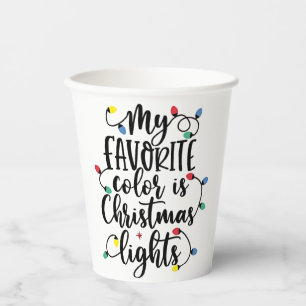 My Favorite Color is Christmas Lights Santa Claus Paper Cups