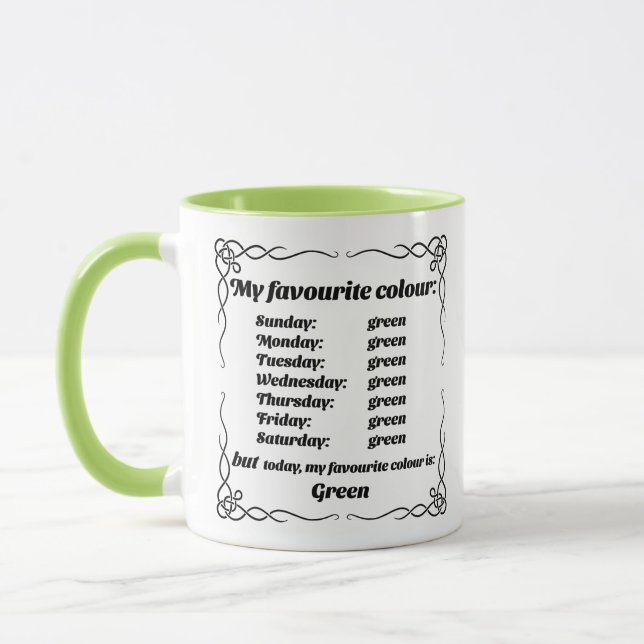 My favorite color is green mug (Left)