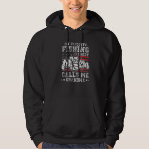 My Favorite Fishing Buddy Call Me GrandMa US Flag Hoodie