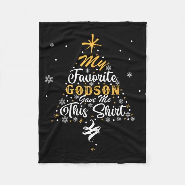 My Favorite Godson Gave Me This Christmas Godmom G Fleece Blanket (Front)