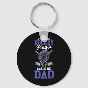 My Favorite Hockey Player Calls Me Dad Hockey Dad  Key Ring