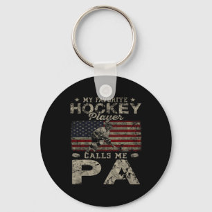 My Favorite Hockey Player Calls Me Pa Father's Day Key Ring