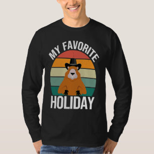 MY FAVORITE HOLDIDAY  GROUNDHOG DAY SUNSET RETRO T-Shirt