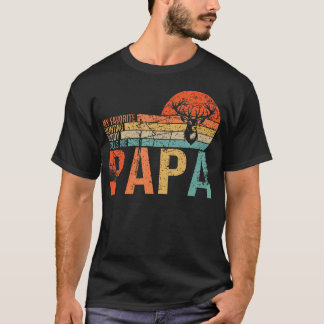 My Favorite Hunting Buddy Calls Me Papa Love Deer  T-Shirt