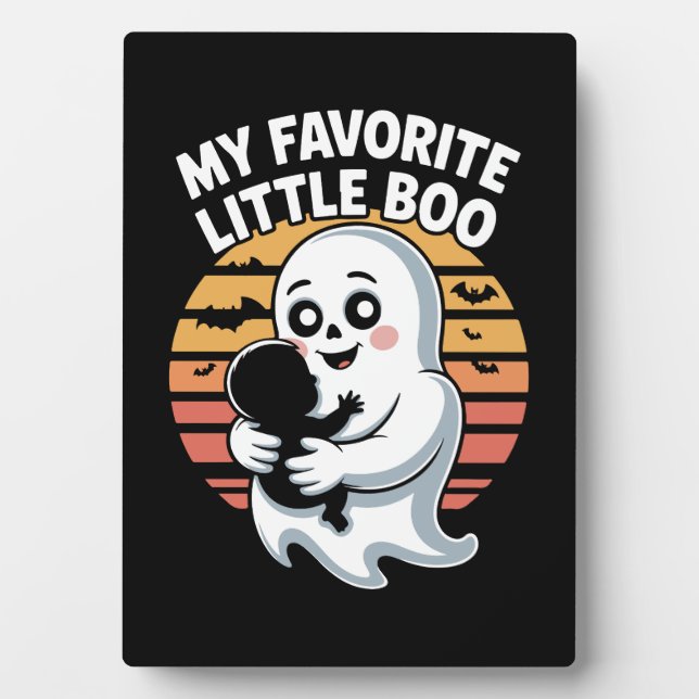 My Favorite Little Boo Halloween T-shirt Plaque (Front)