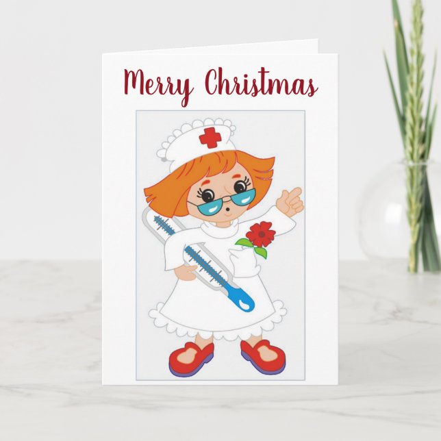 ***MY FAVORITE NURSE** AT CHRISTMAS HOLIDAY CARD (Front)