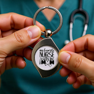 My favorite Nurse call me mom - T-shirt Key Ring
