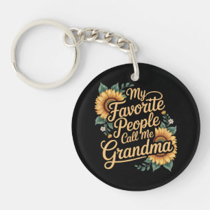 My Favorite People Call Me Grandma Mother's Day Key Ring