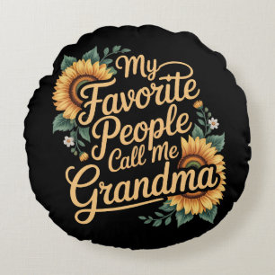 My Favorite People Call Me Grandma Mother's Day Round Cushion