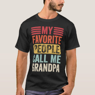 My Favorite People Call Me Grandpa Men Retro Vinta T-Shirt