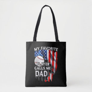 My Favorite Player Calls Me Dad Baseball Tote Bag