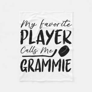 My Favorite Player Calls Me Grammie Hockey Player Fleece Blanket