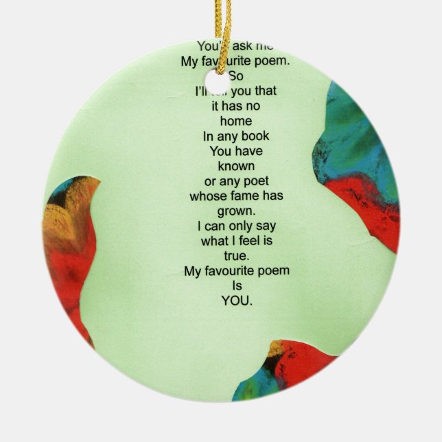 my favorite poem ceramic tree decoration (Front)