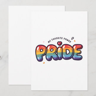 My Favorite Power Is PRIDE – Bold Rainbow LGBTQ Invitation