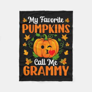 My Favorite Pumpkins Call Me Grammy Shirt Funny Ha Fleece Blanket