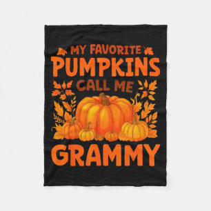 My Favorite Pumpkins Call Me Grammy Thanksgiving  Fleece Blanket