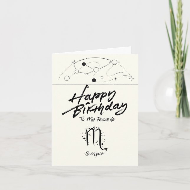 My Favorite Scorpio Heartfelt Birthday Card (Front)