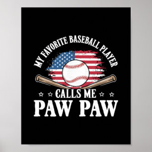 My Favorite Sell Player Calls Me Paw Paw Usa Flag Poster