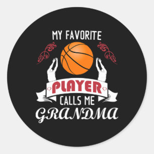 My Favorite Sketll Player Calls Me Grandma  Classic Round Sticker