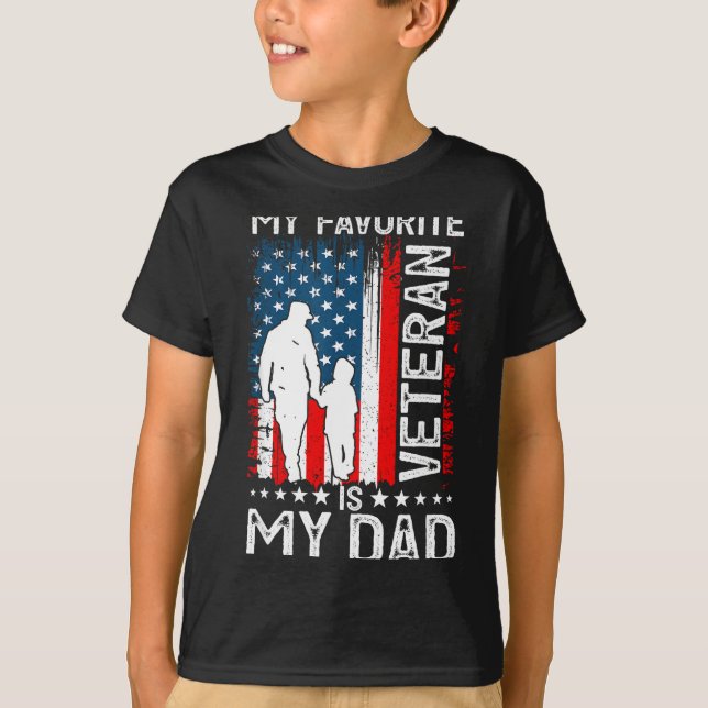 My Favorite Veteran Is My Dad Father Thank You Vet T-Shirt (Front)
