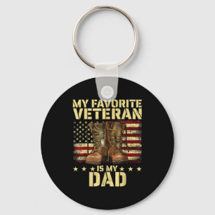 My Favorite Veteran Is My Dad Father Veterans Day Key Ring