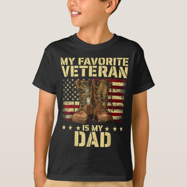 My Favorite Veteran Is My Dad Father Veterans Day  T-Shirt (Front)
