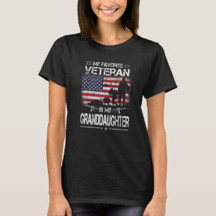 My Favorite Veteran Is My Granddaughter  Flag Vete T-Shirt