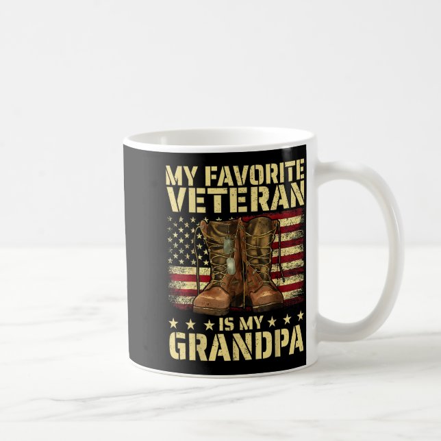 My Favorite Veteran Is My Grandpa Grandfather Vete Coffee Mug (Right)