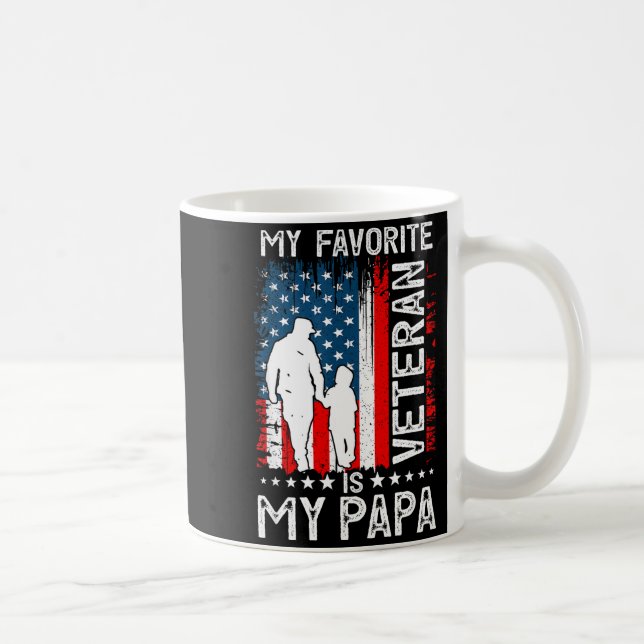 My Favorite Veteran Is My Papa Grandpa Thank You V Coffee Mug (Right)