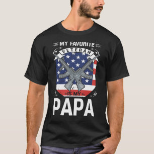 My Favorite Veteran Is My PAPA US Flag T-Shirt