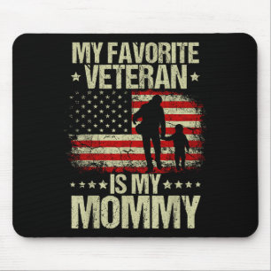 My Favorite Veteran Is Mymommy American Flag Veter Mouse Pad