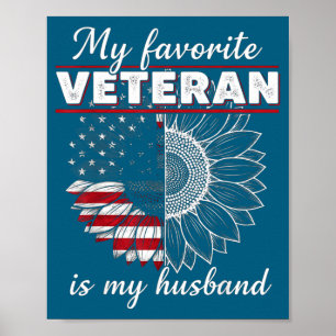 My favorite veteran my husband Illustration Poster