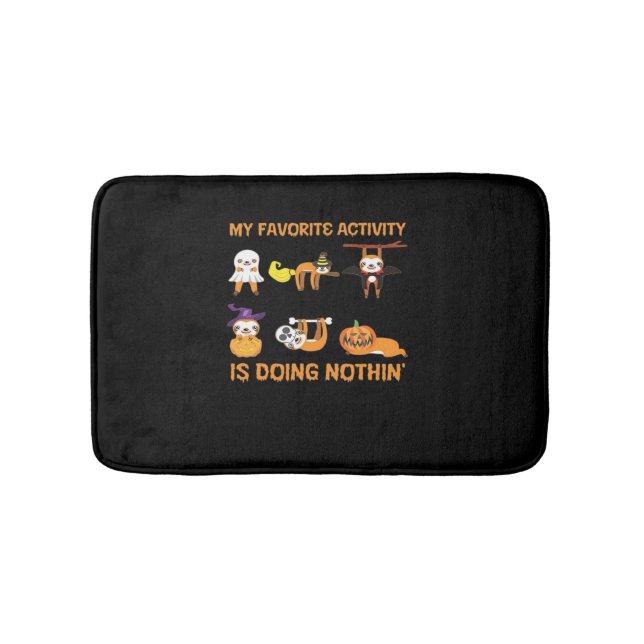 My Favourite Activity Is Doing Nothin' Retro Sloth Bath Mat (Front)