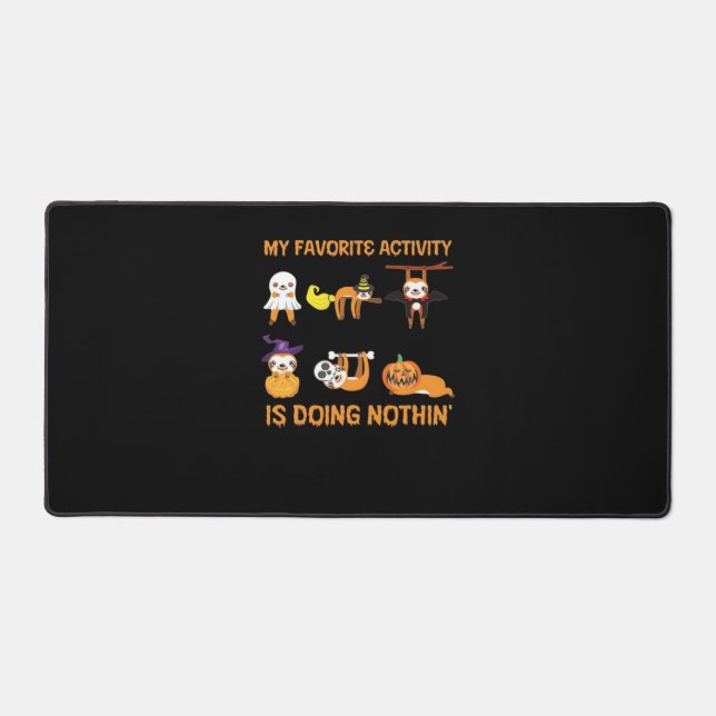 My Favourite Activity Is Doing Nothin' Retro Sloth Desk Mat (Front)