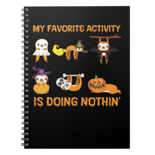 My Favourite Activity Is Doing Nothin' Retro Sloth Notebook