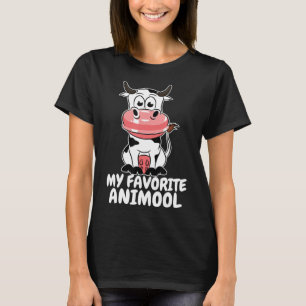 My Favourite Animool Animal Cowgirl Cow Lover T-Shirt
