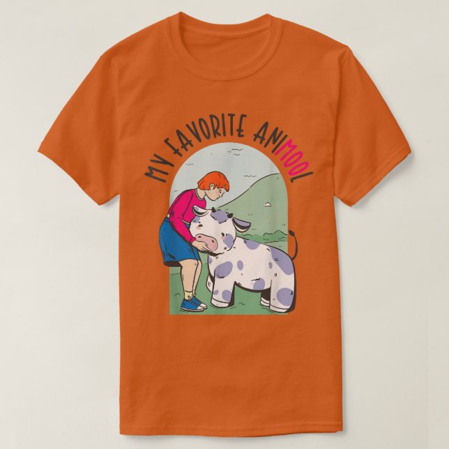 My Favourite Animool Cow Farming Agriculture Ranch T-Shirt (Design Front)