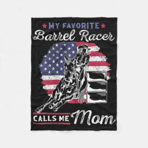 My Favourite Barrel Racer Calls Me Mum I Horseback Fleece Blanket